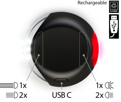 LED оветление за повод  flexi  черно  -  бяла и червена светлина