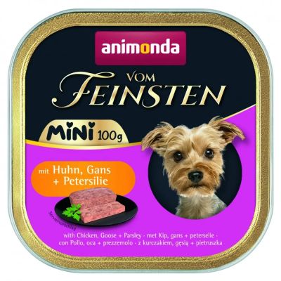 Vom Feinsten Mini Dog 100гр - пастет за дребни породи кучета с пилешко, гъше и магданоз