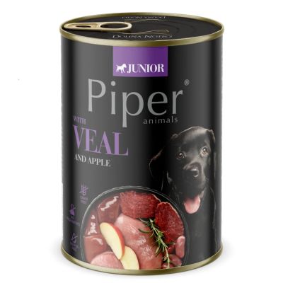 Piper Dog Junior 400гр - с телешко и ябълки за подрастващи кученца