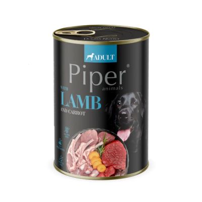 Piper® Adult 400гр - с агнешко, морков и  розмарин за израснали кучета