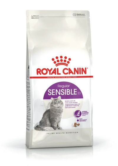 Royal Canin  SENSIBLE33 - Балансирана и пълноценна суха храна за котки в зряла възраст над 12 месеца с чувствителна храносмилателна система