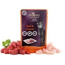 Nuevo пауч 85g Говеждо и пиле - Пълноценна храна за израснали котки с говеждо и пилешко