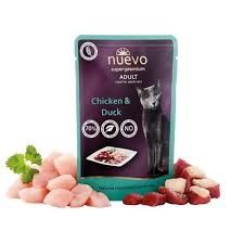 Nuevo пауч 85g Пиле и патица - Пълноценна храна за израснали котки. 