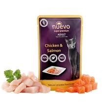 Nuevo пауч 85g Пиле и сьомга - Пълноценна храна за израснали котки.