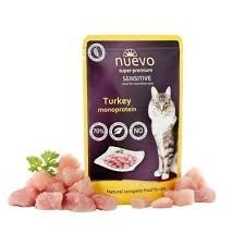 Nuevo пауч 85g SENSITIVE с пуйка - Пълноценна, монопротеинна храна за израснали котки.