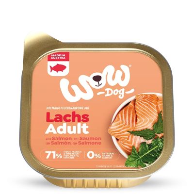 WOW Dog Adult 150гр - сьомга с глухарче и коприва