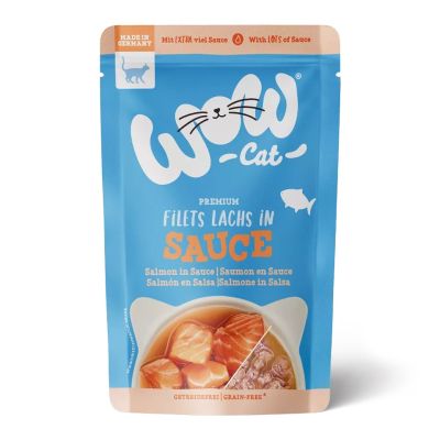 WOW Cat пауч Сьомга филе в сос 85гр
