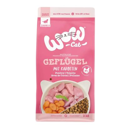 WOW Cat Junior суха храна за котенца от 2 до 12 месеца с птиче и моркови