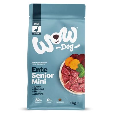 WOW Dog Senior Mini - патешко с мента и червено цвекло 1кг 