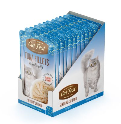 Cat Fest Adult пауч за котки с филета Риба тон в крехко желе  70гр
