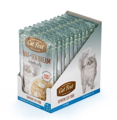 Cat Fest Adult пауч за котки с филенца от Риба тон и ципура в крехко желе 70гр