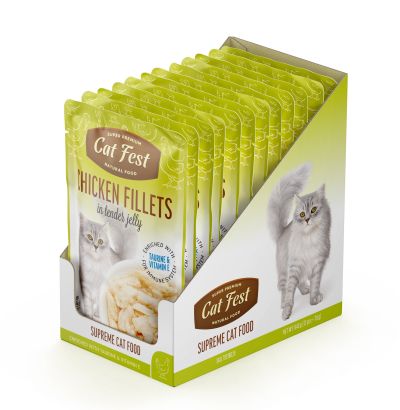 Cat Fest Adult пауч за котки със сочни парченца Пилешко филе в крехко желе 70гр