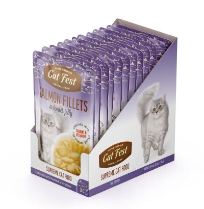 Cat Fest Adult пауч за котки със Сьомга филе в крехко желе 70гр