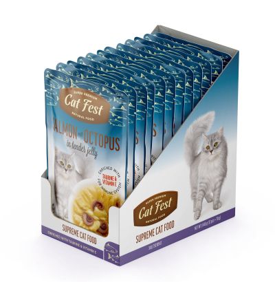 Cat Fest Adult пауч за котки със Сьомга с октопод в крехко желе 70гр