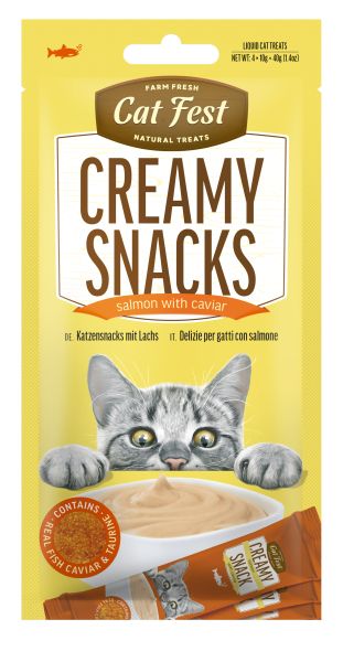 Cat Fest Кремообразно лакомство - сьомга с хайвер и таурин 4 х 10 гр. 