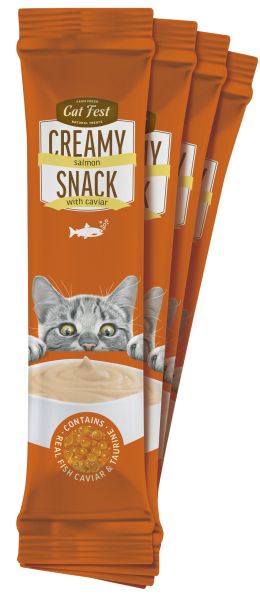 Cat Fest Кремообразно лакомство - сьомга с хайвер и таурин 4 х 10 гр. 