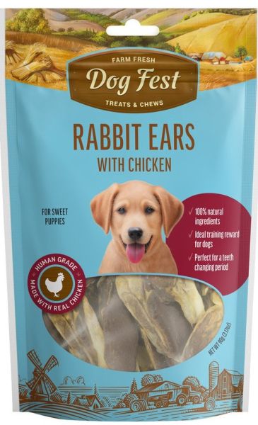 Dog Fest Puppy Заешки уши с пилешко 90 гр.