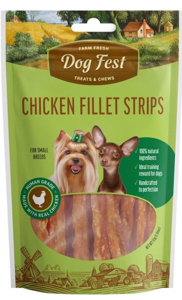 Dog Fest Пилешко филе на ленти (малки породи) 55 гр.