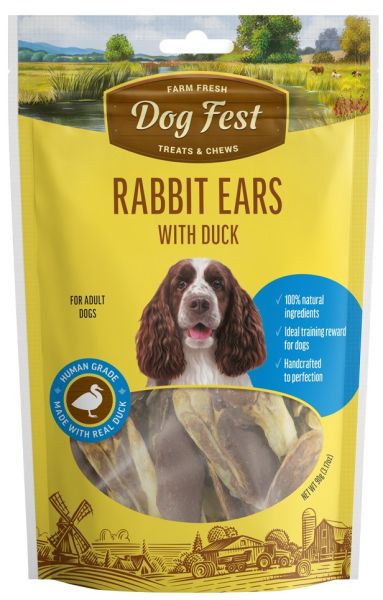 Dog Fest Заешки уши с патешко 90 гр.