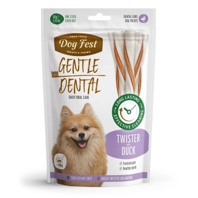 Dog Fest дентален Twister с патешко за кучета до 10 кг.