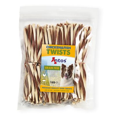 Antos Chicken D'light Twists  - ленти пиле + риба, 1кг