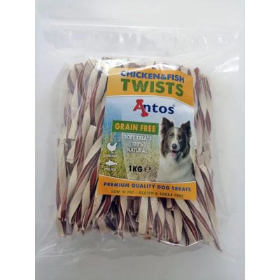 Antos Chicken D'light Twists  - ленти пиле + риба, 1кг