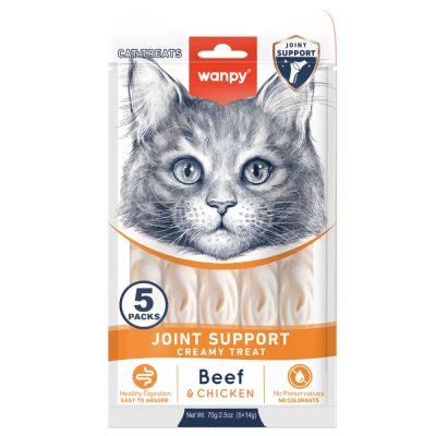 Wanpy Cat Joint Support кремообразно лакомство за здрави стави, 5х14 г
