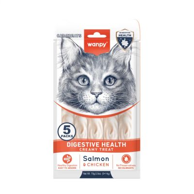 Wanpy Cat Digestive Health кремообразно лакомство за добро храносмилане, 5х14 г
