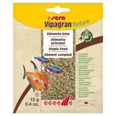 sera випагран Nature 10гр пакетче - основна храна за рибки от средния слой