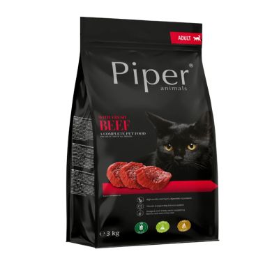 Piper® Cat Beef  3кг - с прясно говеждо, 47% общо съдържание на месо
