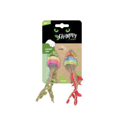 M-pets Cat Toy Mouse with Catnip - Играчка за котка Цветни Мишки с дълги опашки с катнип