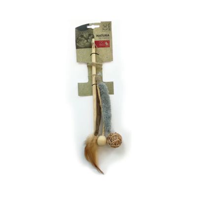 M-Pets - NATURA Trio Wand - Въдица Трио, натурална, 35 см