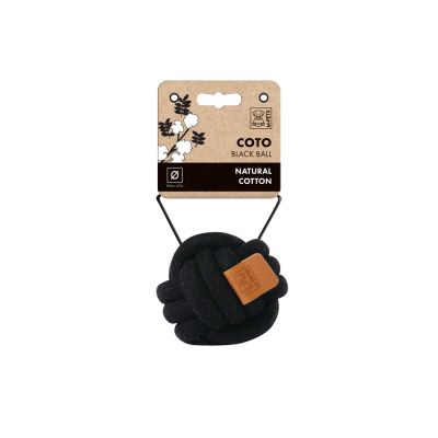 M-PETS COTO Black Ball - Въжена топка, Eco памук, черна 9,5 см