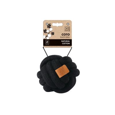 M-PETS COTO Black Ball Въжена топка, Eco памук, черна 15 см