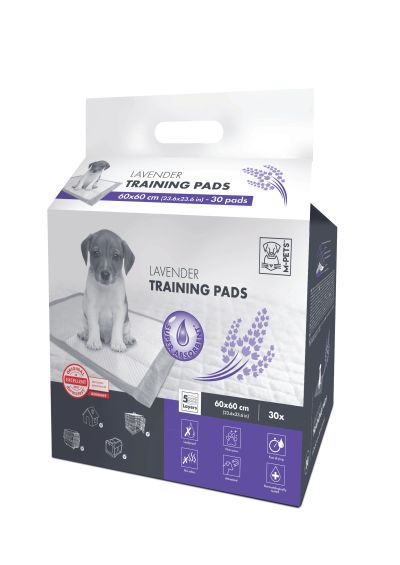 M-Pets Lavender Puppy Training Pads - Памперси за постилане с аромат на лавандула 60 х 60 см / 30 бр