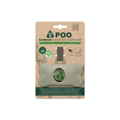 POO Dog Waste Bags Dispenser Био Бамбуков диспенсър, с биоразградими пликчета