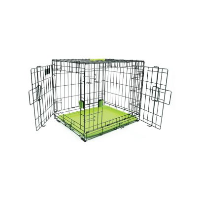 M-Pets - Voyager Wire Crate 2 doors Green - метална, сгъваема клетка със зелено дъно S 61 / 46 / 48, 2 врати