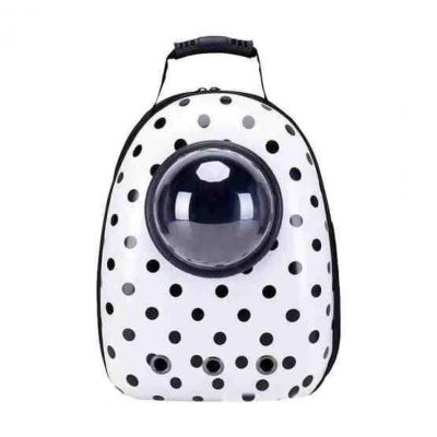 PlayMe - Мinion Crrying Bag - Чанта - раница за куче Миньон 43 х 30 х 22 бяла на точки