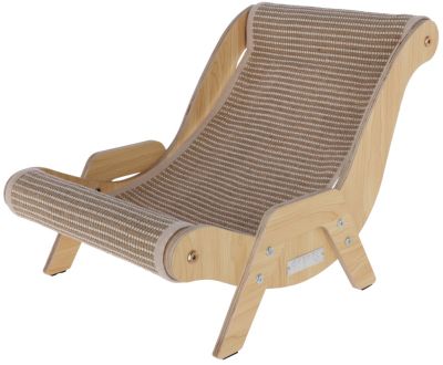 Kerbl Lounger Sundowner – Луксозен дървен шезлонг за котки и Драскало в едно 52 / 37 см