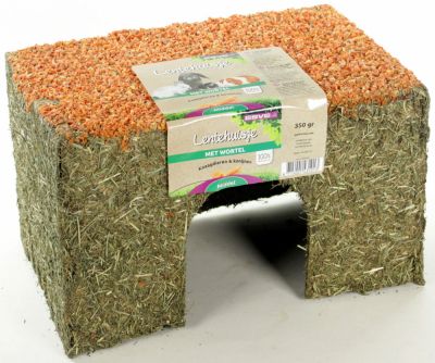 ESVE Lentehuis Wortel М - допълваща храна за зайци и гризачи, пролетна къщичка 27x18x20 см, 350 г