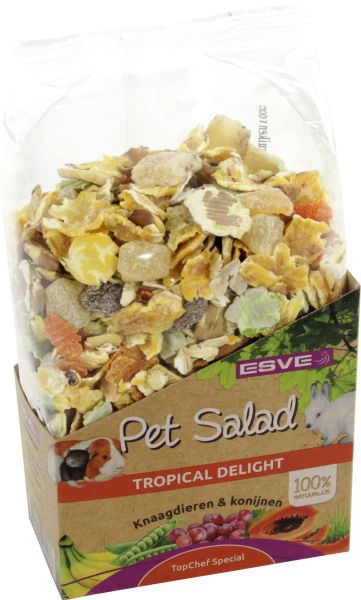 ESVE Pet Salad - допълваща храна за зайци и гризачи, тропическа салата, 175 г