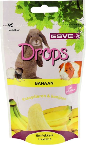 ESVE Drops - дропс за гризачи и зайци, с банани, 75 г