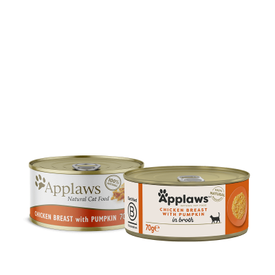  Applaws Chicken Breast with Pumpkin in broth 70g- Месни хапки за котка с пилешко филе и тиква в бульон