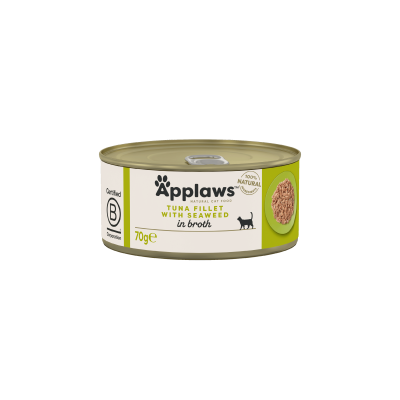 Applaws Tuna Fillet with Seaweed in broth 70g - Месни хапки за котка с риба тон и водорасли в бульон