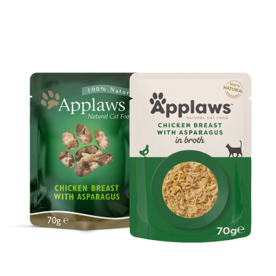 Applaws Chicken with Asparagus in Broth 70g – Пауч за котка пиле с аспержи в бульон
