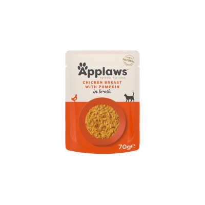 Applaws Chicken with Pumpkin in Broth 70g - Пауч за котка пиле с тиква в бульон