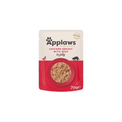  Applaws chicken with beef in jelly – пауч за котка пиле и телешко в желе 70г 