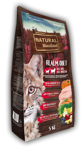 Natural Woodland Realm Diet - Суха храна за котки с пилешко месо без зърнени храни