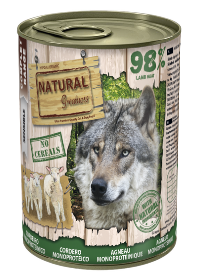 NATURAL Greatness - Lamb Monoproteinic recipe - Консерва за куче Монопротеин Агне (за чувствителни) 400 гр