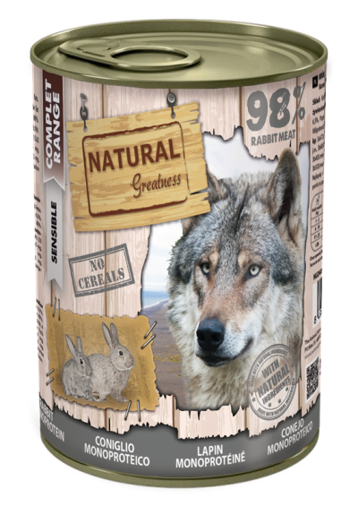 Natural Greatness Rabbit Monoprotein – монопротеинова мокра храна със заек за кучета 400 гр